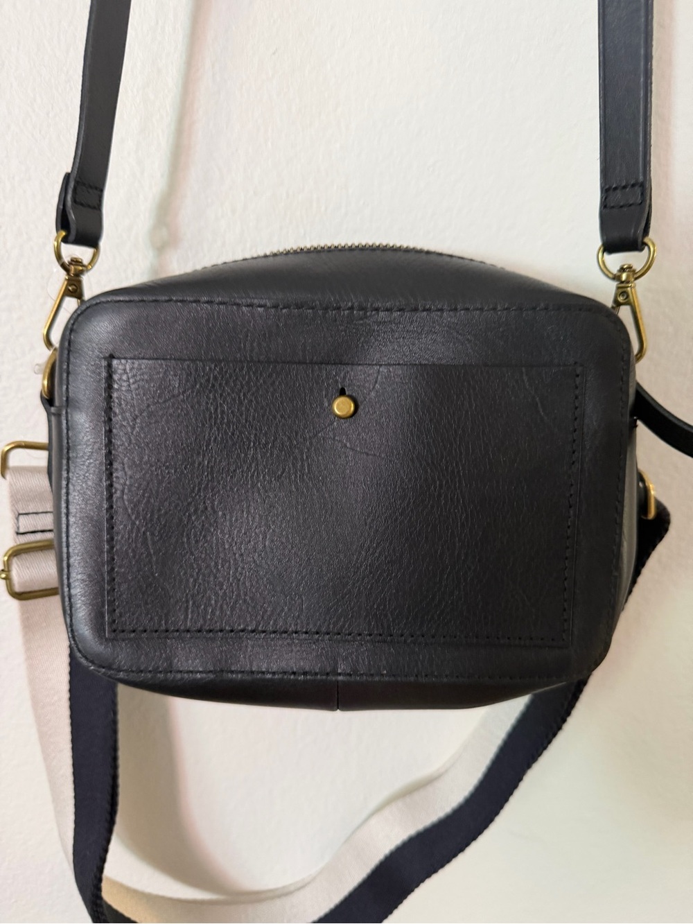 NWT Madewell Transport Black Leather Crossbody Camera Bag with 2 strap options - Picture 5 of 5